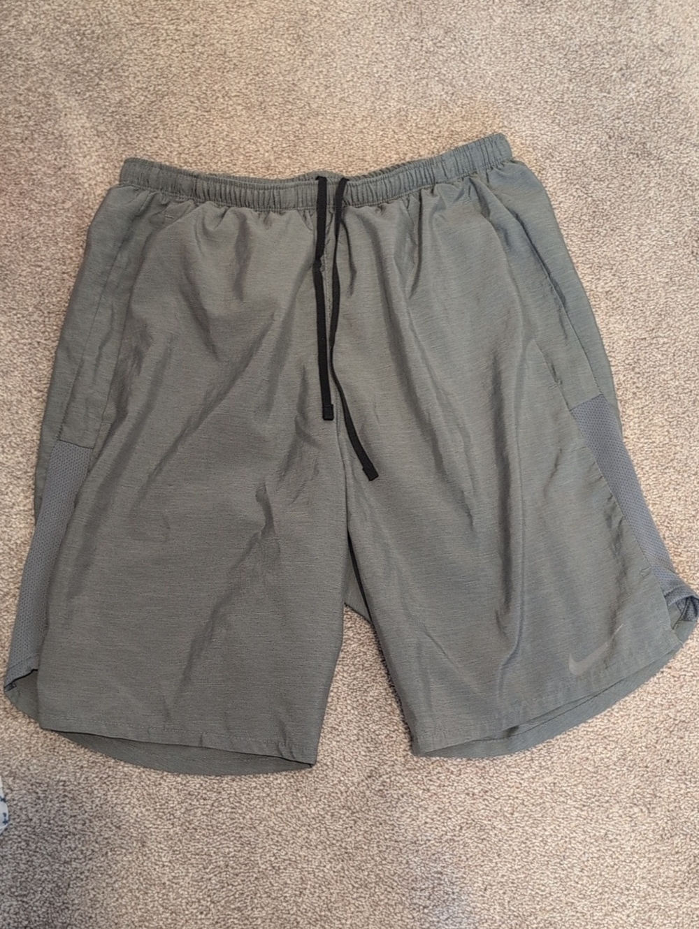 Nike Men's Dri-FIT Challenger Athletic Shorts - Gray with Black Drawcord